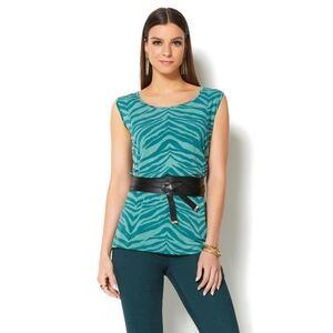 NEW | IMAN Global Chic Luxury Resort Perfect Tank | XL in Jade Animal Print